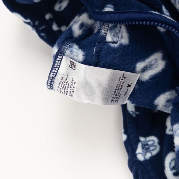 Uniqlo Fleece Jacket Kids 130cm 7-8 Navy Blue Disney Mickey Mouse Full Zip - Picture 7 of 9